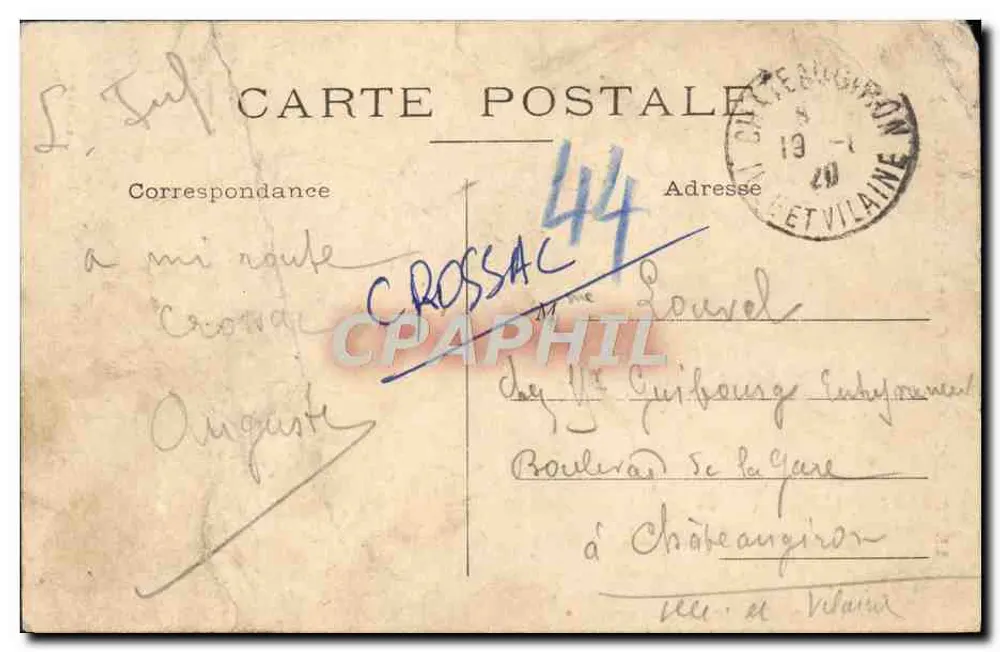 Le Bourg-de-Crossac — église avec clocher à flèche — par Pont-Château (L.-Inf.) - Rewers