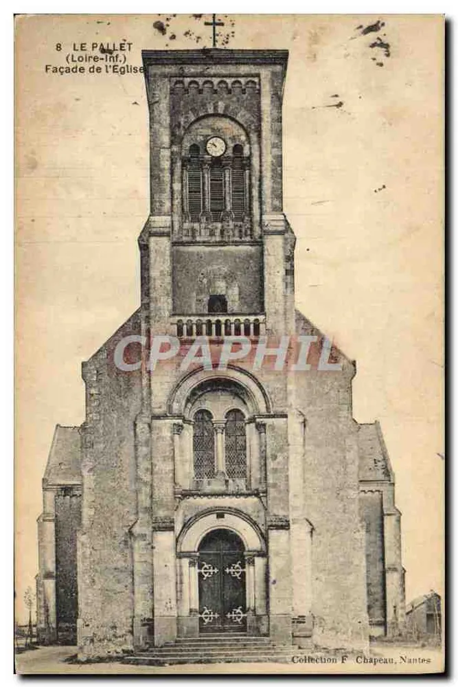 Le Pallet (Loire-Inf.) — Fachada da Igreja — Coleção F. Chapeau, Nantes - Frente