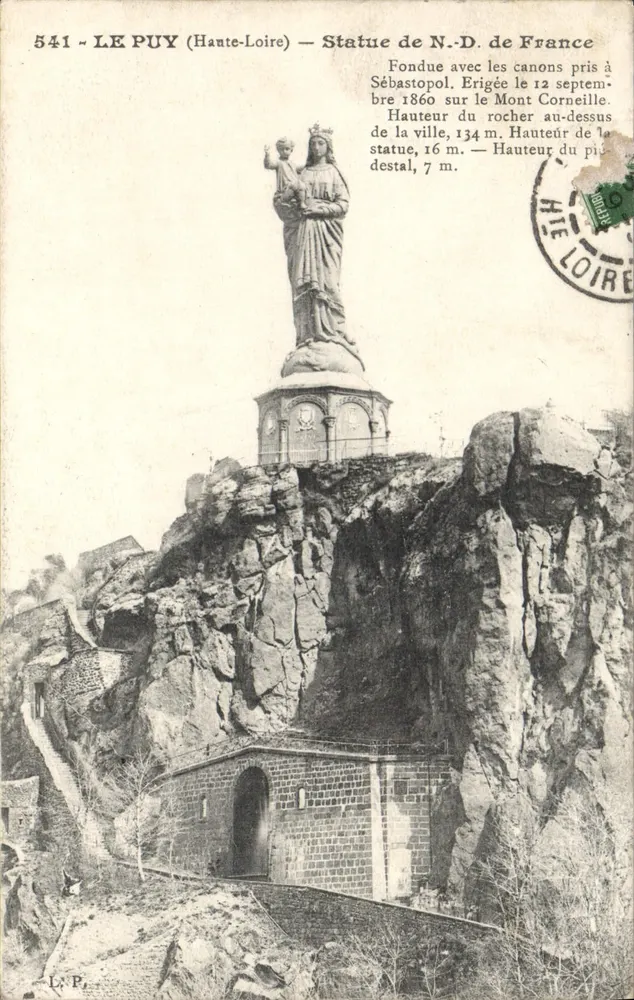 Le Puy (Haute-Loire) — Statue der N.D. de France — Verlag L.A.P., Nr. 541 - Vorderseite