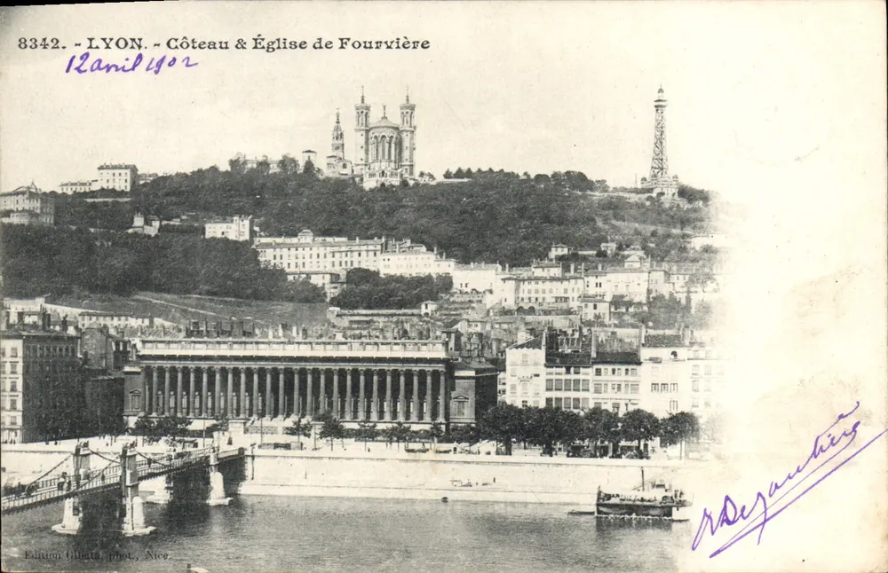 LYON - Côteau e Chiesa di Fourvière — Edizione Tilbaut, fot. Nice, n° 8342 - Recto