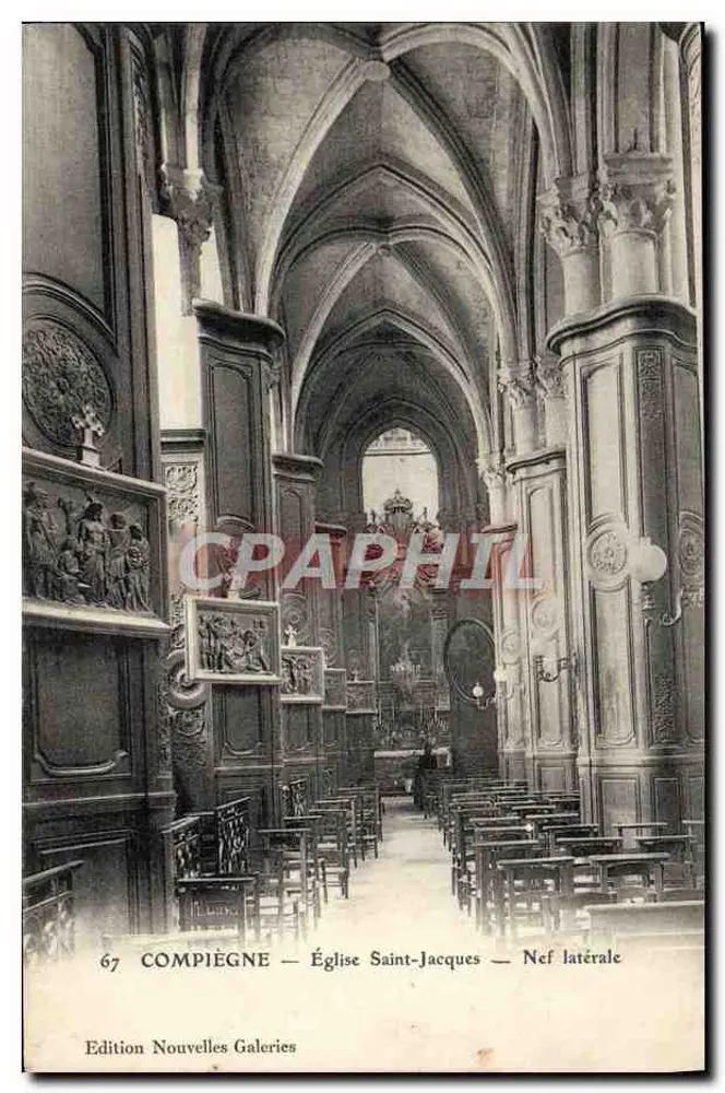 Compiègne — Igreja de São Jacó — Nef lateral — Edição Nouvelles Galeries n°67 - Frente
