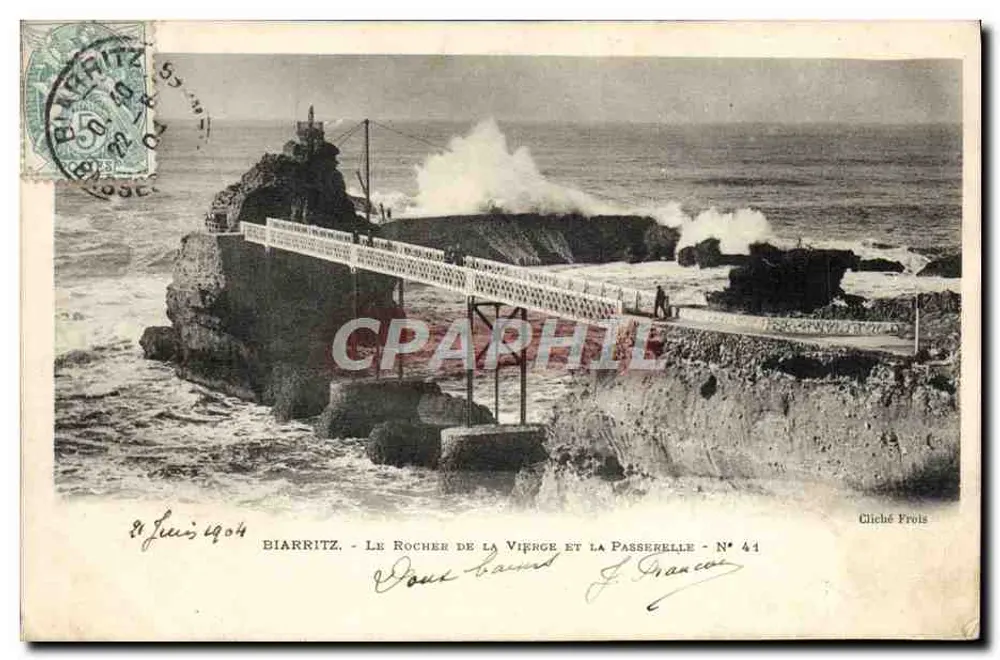 Biarritz - Der Viènge-Felsen und die Brücke - Nr. 44 - Foto Frulis - Vorderseite