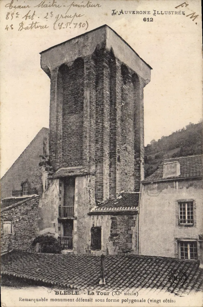 Blesle - A Torre (século XI) — A Auvergne Illustrée n°612, editada por F.M. - Frente