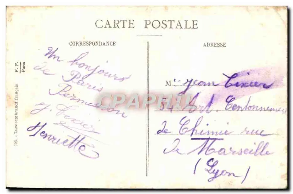 Paris - Notre-Dame — vista da fachada gótica — editor F. F. Paris, n° 108 - Verso