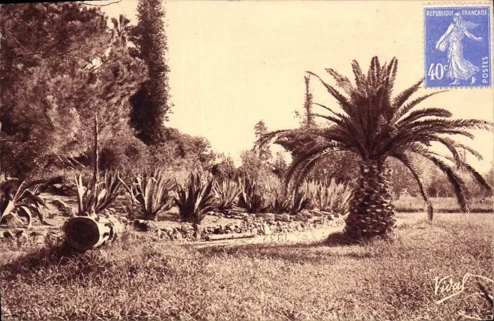 Garten Olbious-Riquier — Typ der lokalen Flora — R. Vidal, Hyères (Var) - Vorderseite