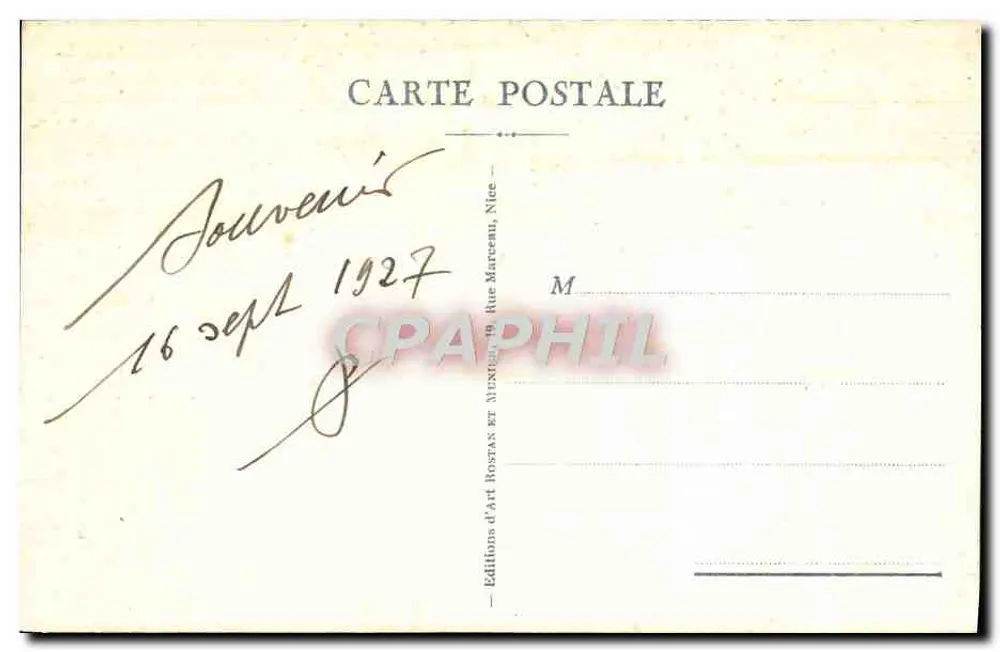 CANNES. Allgemeine Ansicht vom Mont Chevalier — Éditions d'Art Rostan et Niémen, n° 505 - Rückseite