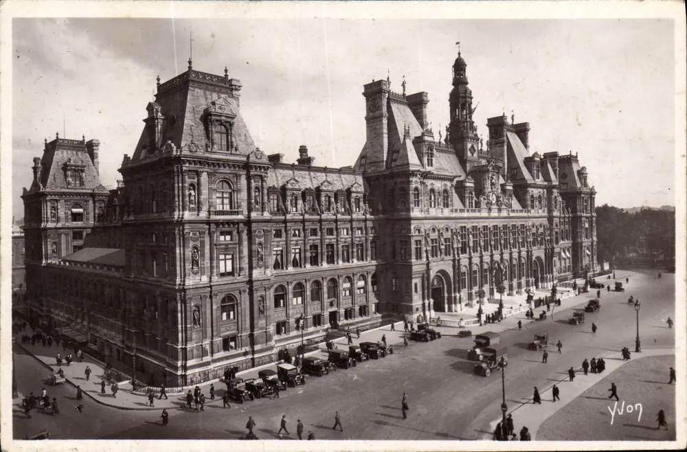 Hôtel de Ville de Paris — vista panorâmica — Edições Art Yvon, n° 107 - Frente