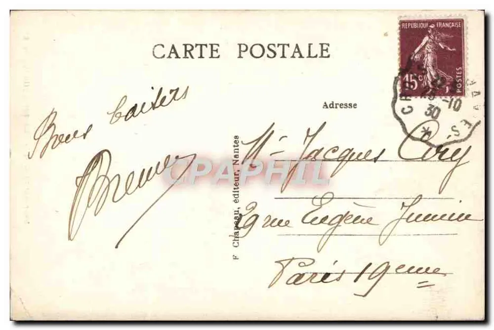 Guérande (Loire-Inf.) — Torre Santa Ana — P. Château, editor Nantes, n°18 - Verso
