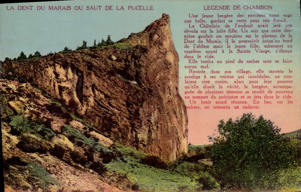 La Dent du Marais oder Saut de la Pucelle — Sage von Chambon — Photo-Édition G. O. Ollier - Vorderseite