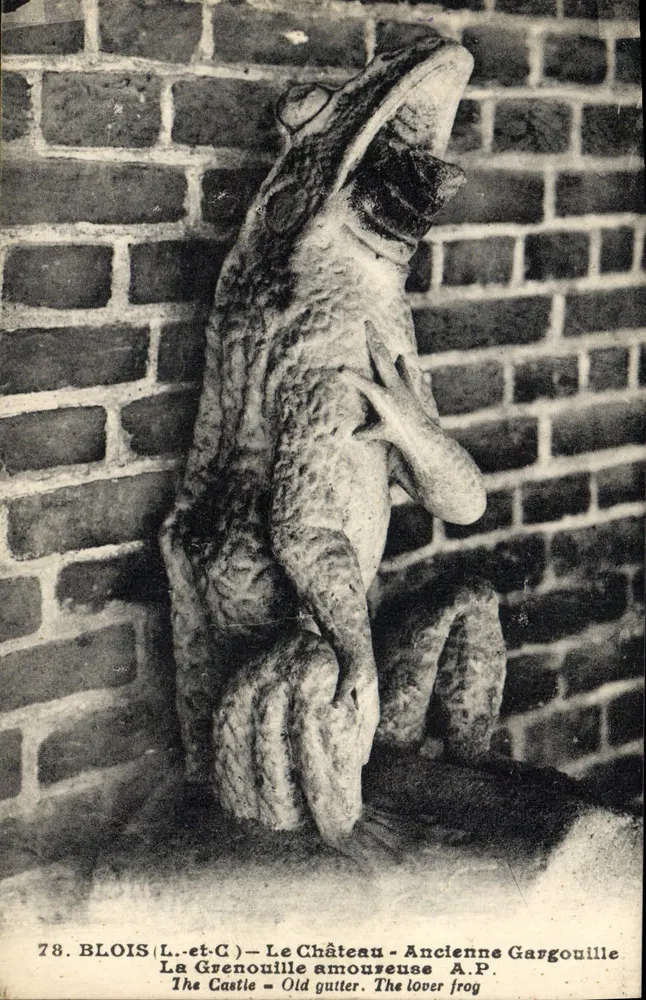 Blois (Loir-et-Cher) — Das Schloss — Alte Gargoyle (Die Liebenden Frosch) — A.P. - Vorderseite