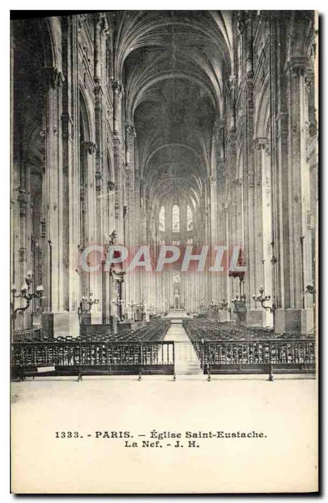 Paris — Nef da Igreja de São Eustáquio — J. H. - Frente