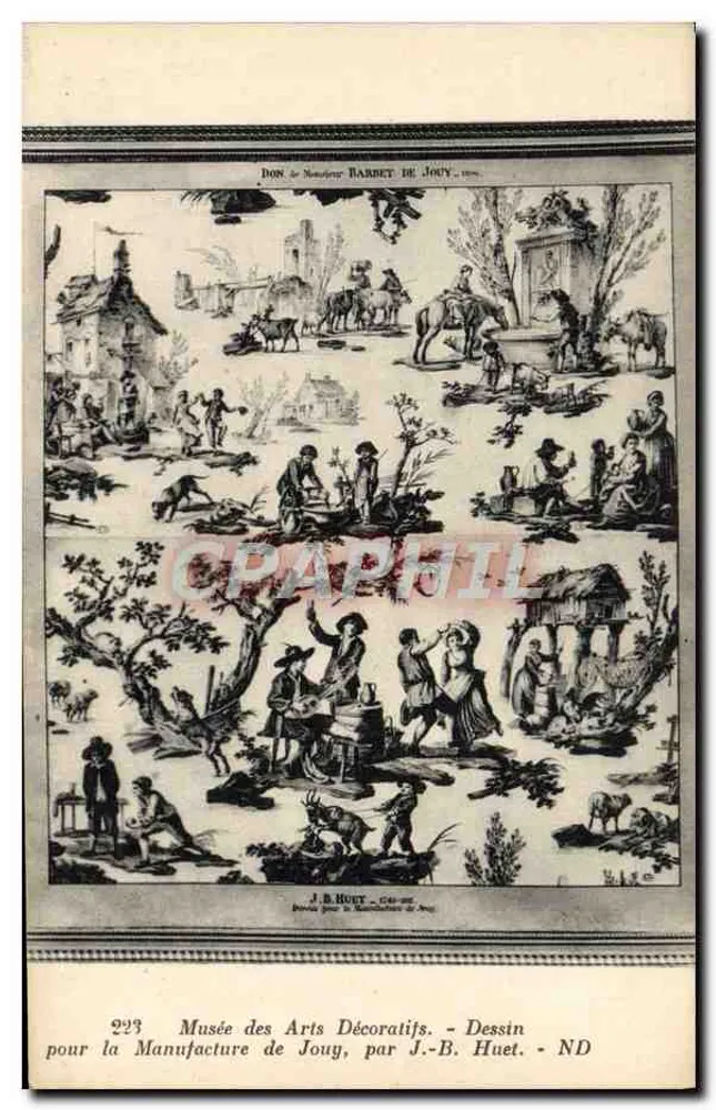 Musée des Arts Décoratifs — Zeichnung für die Manufaktur Jouy, von J.-B. Huët — ND - Vorderseite