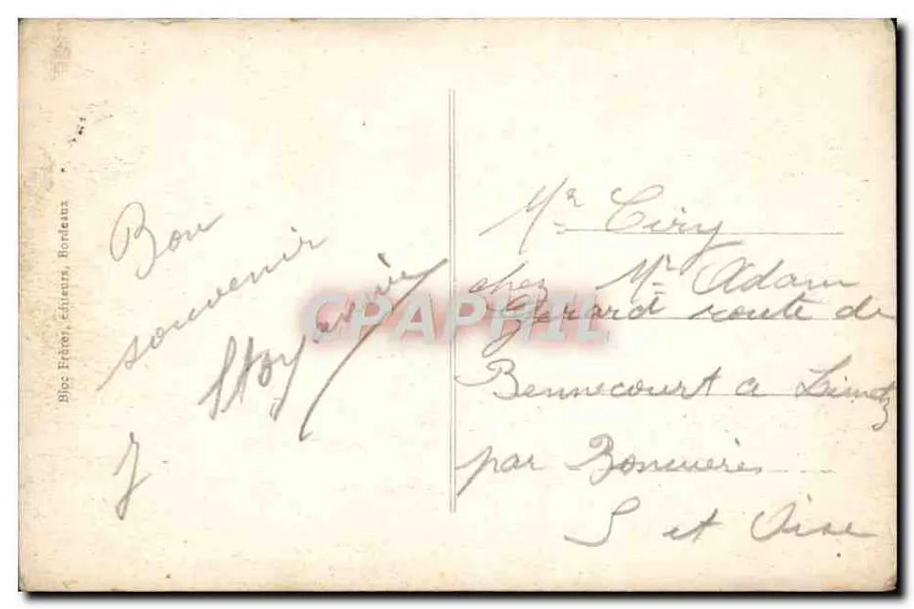 PONTAILLAC-ROYAN (Côte d'Argent) — A Praia Sul — Maré Alta — Bloc Frères, editor, Bordeaux, n° 167 - Verso