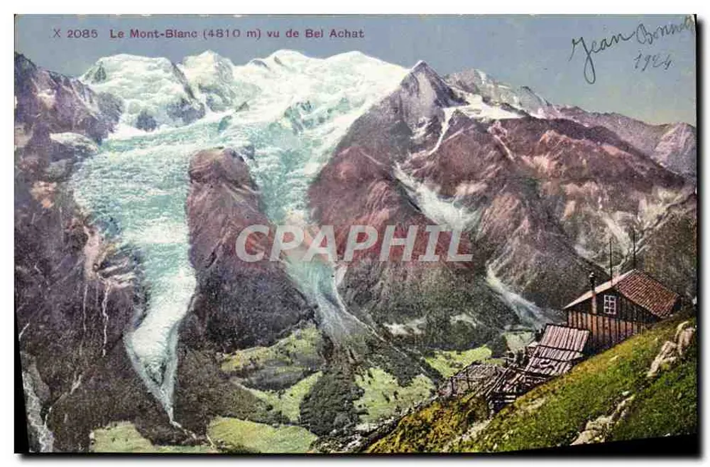 O Mont-Blanc (4810 m) visto de Bel Achat — X 2085 — Edição Photolob, Zürich - Frente