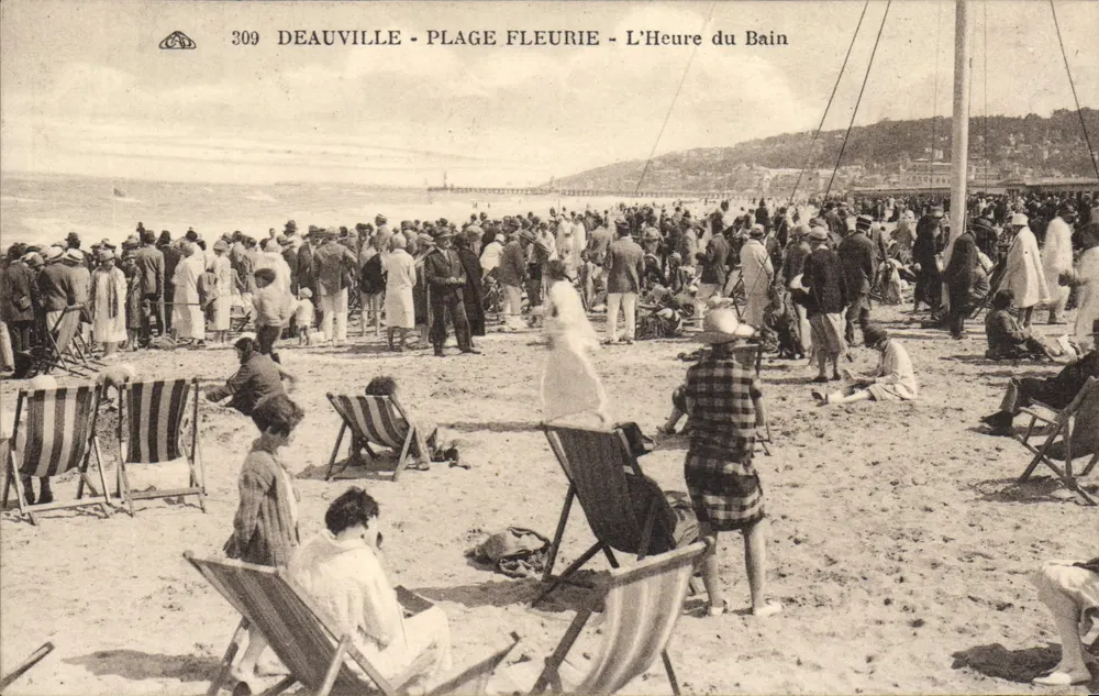 Deauville - Blütenstrand - Badezeit — Verlag Antike Ansichtskarte n°309 - Vorderseite