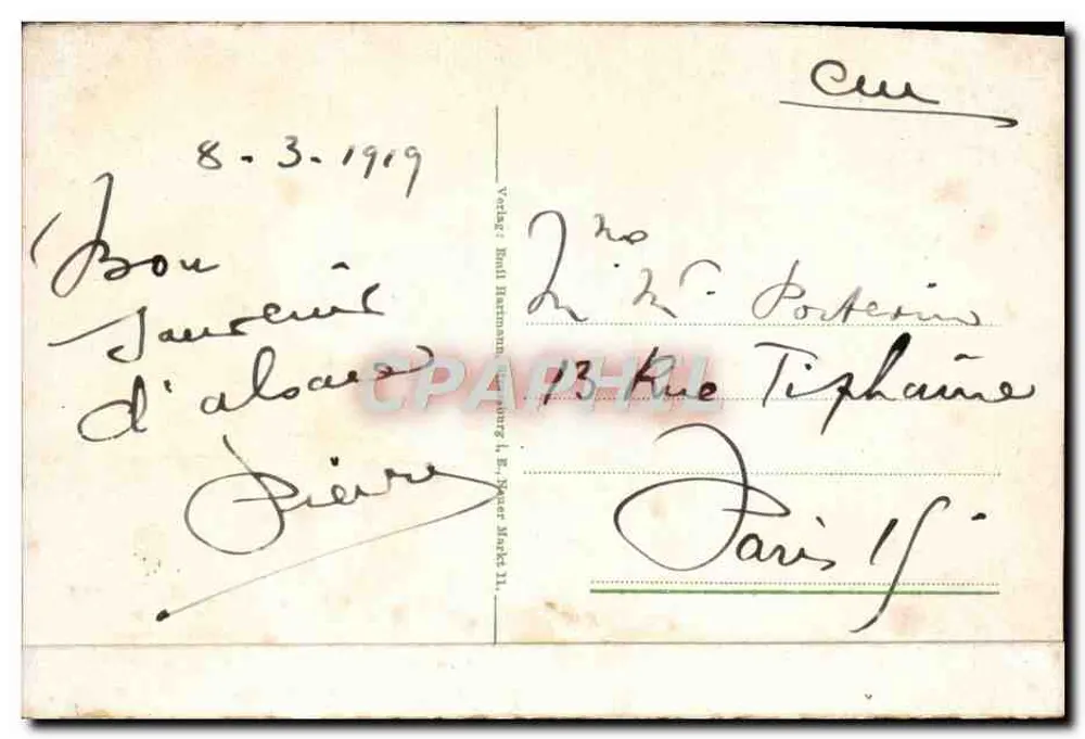 Metzeral (Ober-Elsaß) — vista do Reichsackerkopf — editor Paul Hartmann, N° 11 - Verso