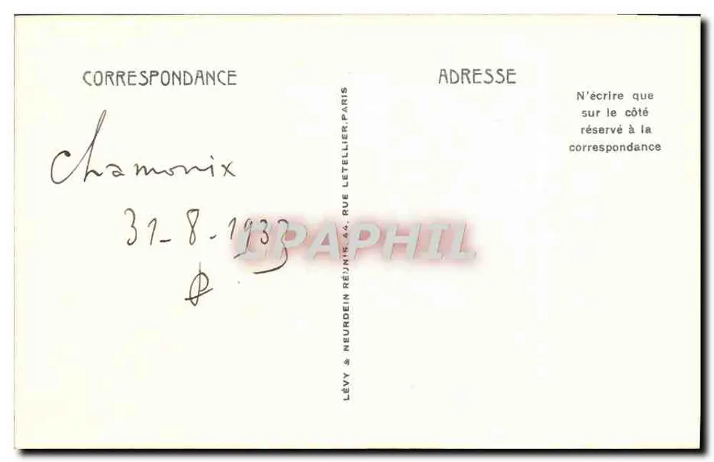 Chamonix — Die Mont-Blanc-Kette von Brévent — LL n°206 - Rückseite