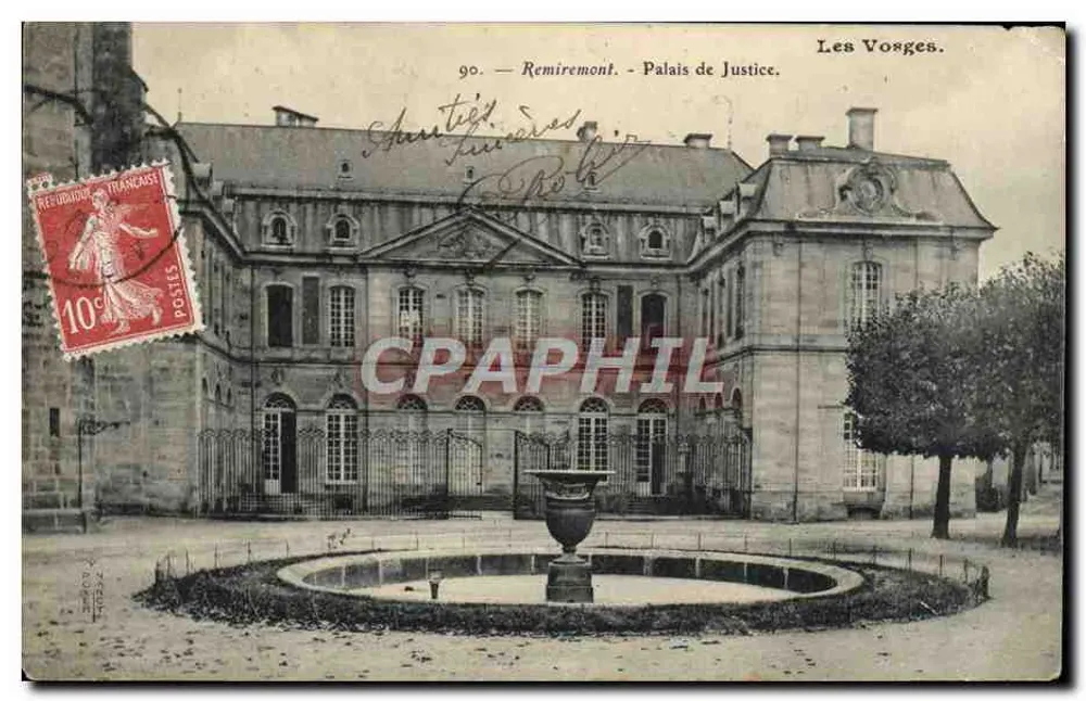 Remiremont - Palácio de Justiça — Les Vosges. Editor: 90. - Frente