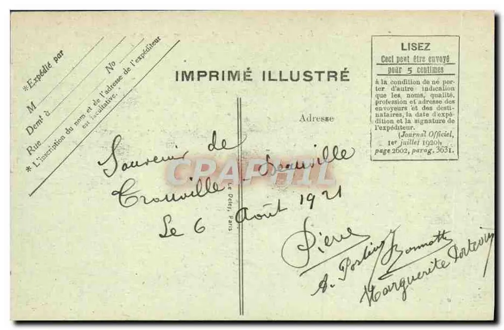 Trouville — Blick auf den Hafenpromenaden bei stürmischem Wetter — Imprimé Illustré - Rückseite