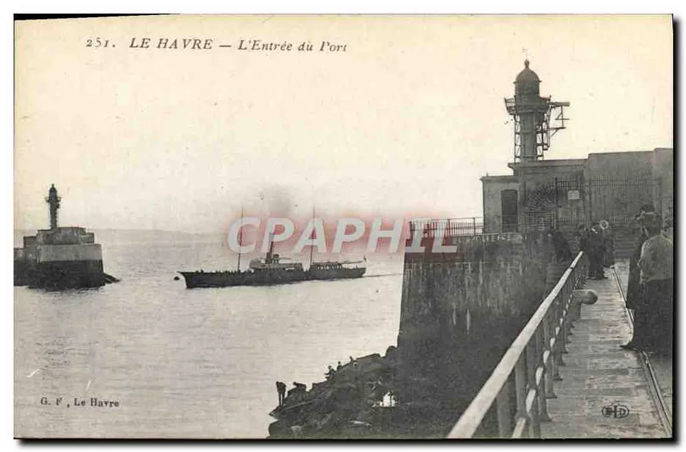 Le Havre — Der Eingang zum Hafen — G. F., Le Havre - Vorderseite
