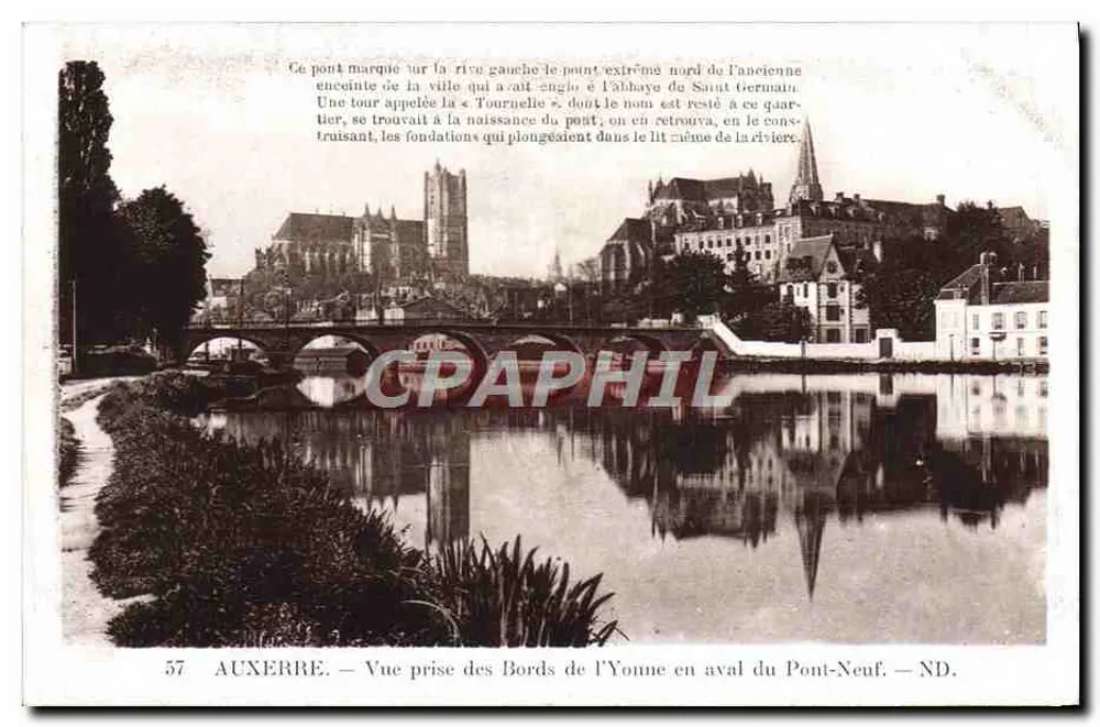 Auxerre — Ansicht vom Ufer der Yonne unterhalb des Pont-Neuf — ND. - Vorderseite