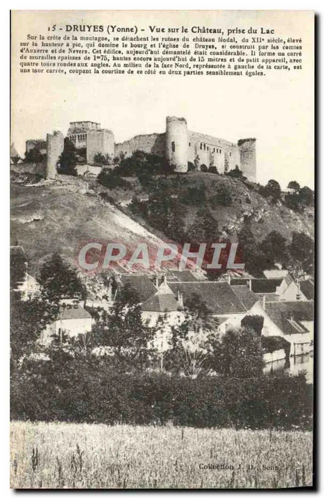 Druyes (Yonne) — Ansicht des feudalen Schlosses — Sammlung J. B. Sens - Vorderseite