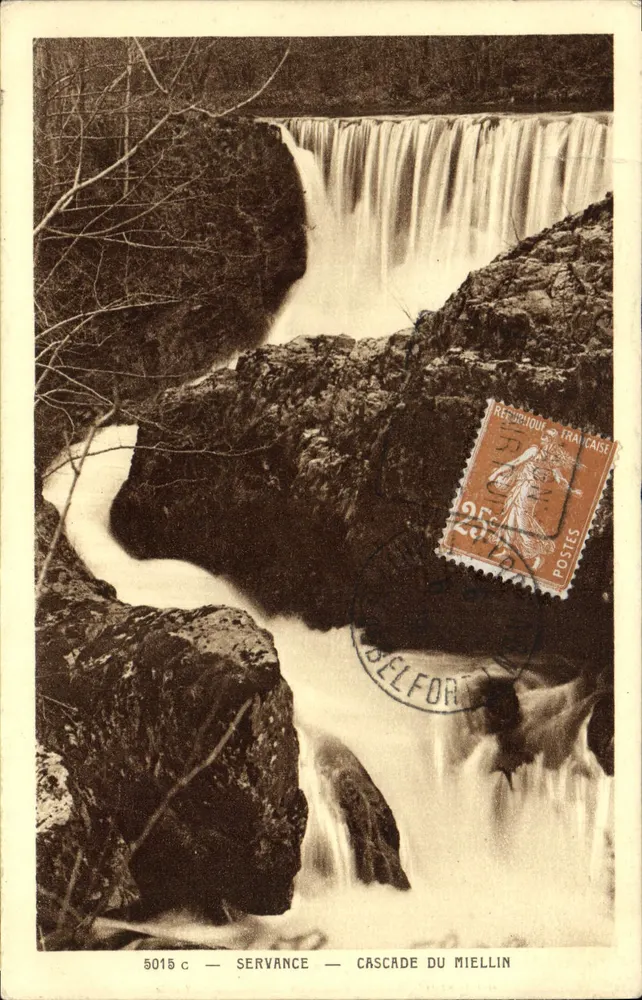Servance — Cascade du Miellin — éditeur Belfort, n° 5015 c - Frente