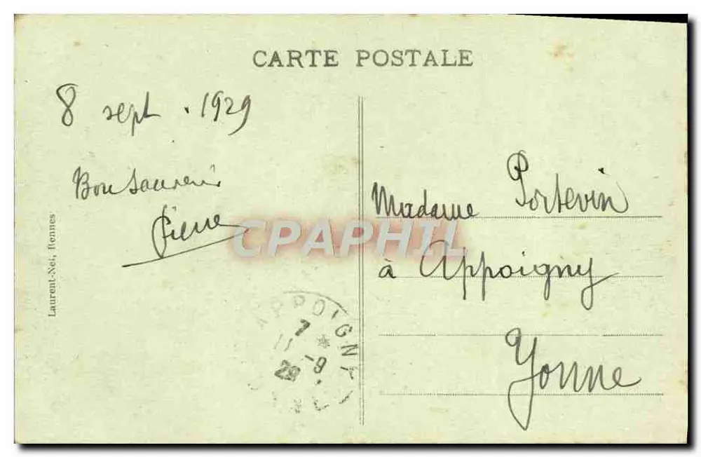 O Mont-Saint-Michel — Lado Sul — editor Laurent-Né, Rennes, n°168 - Verso