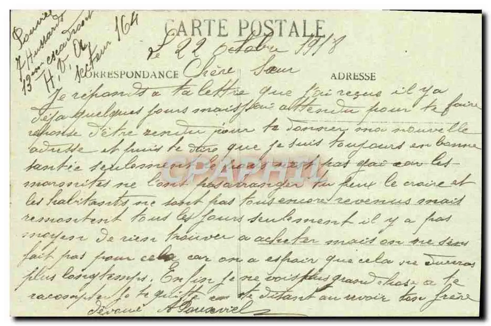 Beauvais - A Place Jeanne-Hachette — M. G. n°21 - Verso