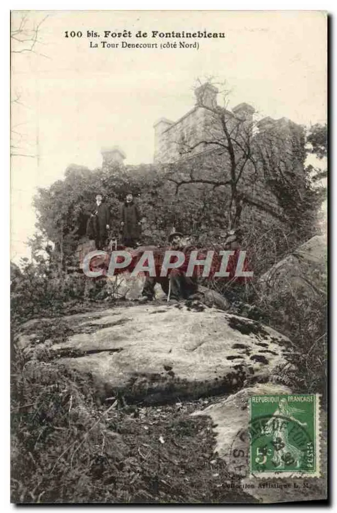 Wald von Fontainebleau — La Tour Denecourt (Nordseite) — Künstlerische Sammlung L. N. - Vorderseite