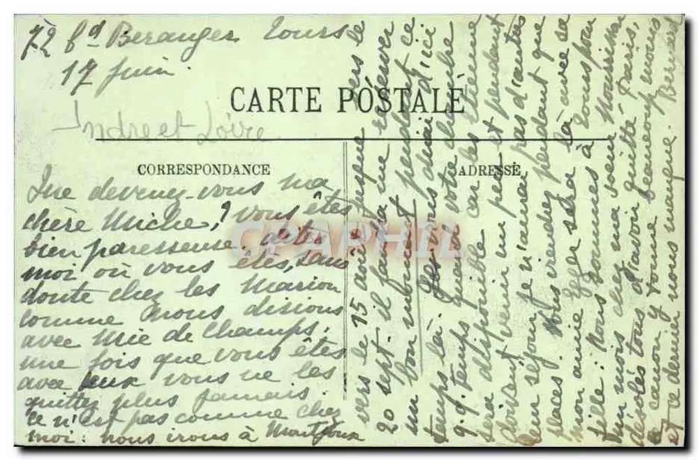 Loches — Vista da Colegiata São Germain e da cidade — Editor: A Colegiata São Germain e a Cidade - Verso