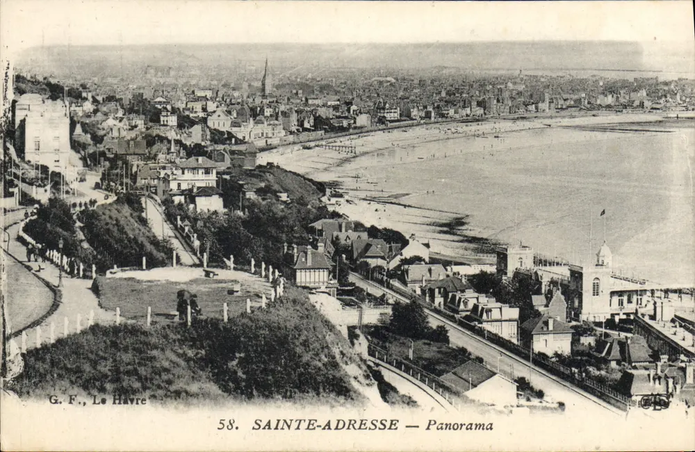 Sainte-Adresse — Panorama — G. F., Le Havre, n° 58 - Frente