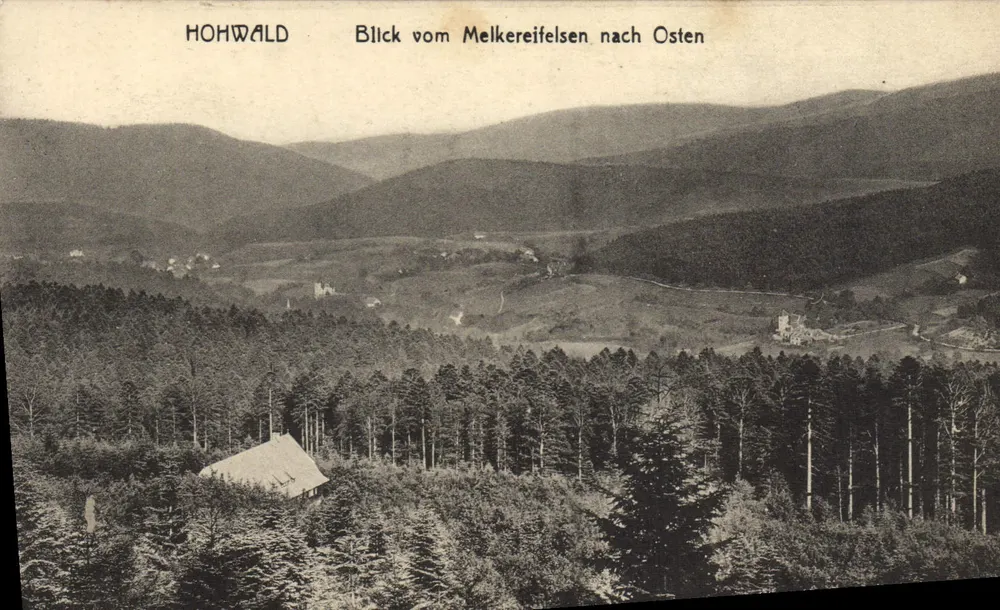 Hohwald — Aussicht vom Melkereifelsen nach Osten — Photograph Dober, Straßburg - Vorderseite