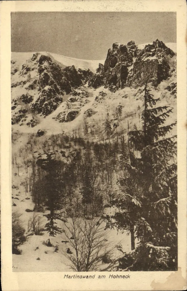 Martinswand am Hohneck — winterschets met sneeuw — Felix Lub, Kunaverlagsanstalt, Straßburg - Voorkant