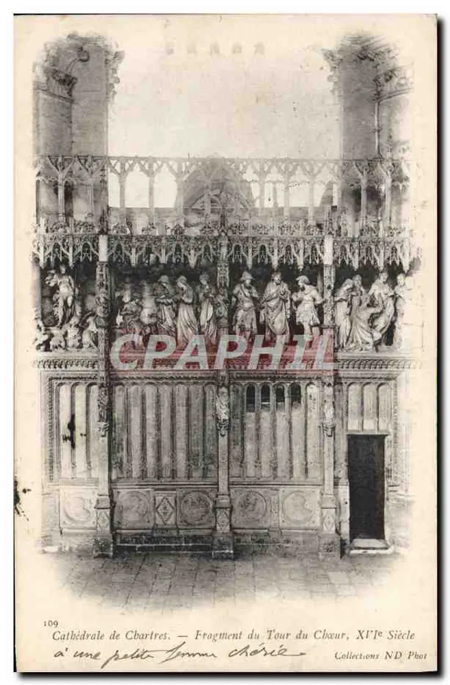 Kathedrale von Chartres — Fragment des Chorumschritts, 12. Jahrhundert — Sammlung ND Phot - Vorderseite