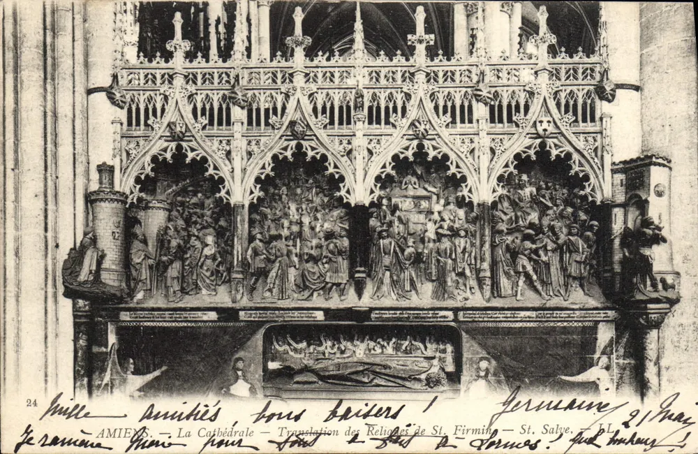 Amiens — Die Kathedrale — Übersiedlung der Reliquien des hl. Firmin — hl. Salve - Vorderseite