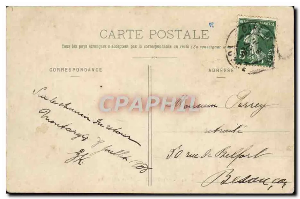 Montargis - Abside da Igreja — editor anônimo, n° 643 - Verso