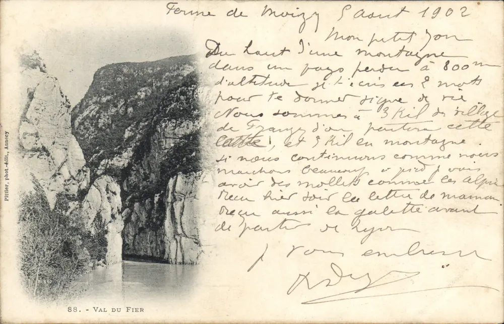 Val do Fier — paisagem de falésias — Piller, fot. d'Ally, Annecy, n°88 - Frente