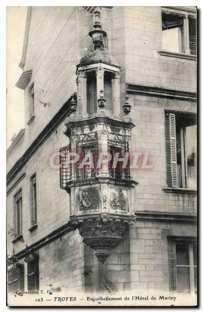 Troyes — Engrèbellement des Hotels de Marizy — Sammlung T. G. n°103 - Vorderseite
