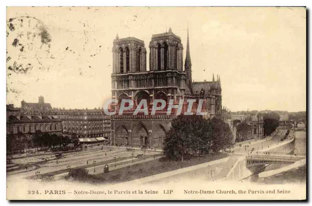 Paris — Notre-Dame, der Parvis und die Seine — LIP - Vorderseite