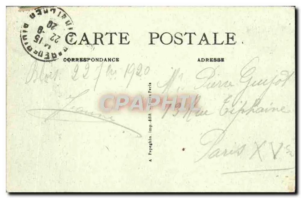 Blois — Terrasse des Exéché und Tal der Loire — A.P. Nr. 109 - Rückseite