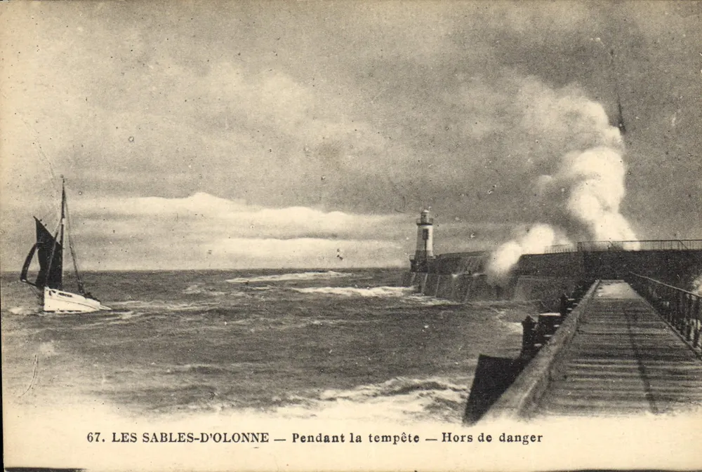 Les Sables-d'Olonne — Während der Sturm — Aus der Gefahr — J. Nozaïs, Verlag, Nantes - Vorderseite