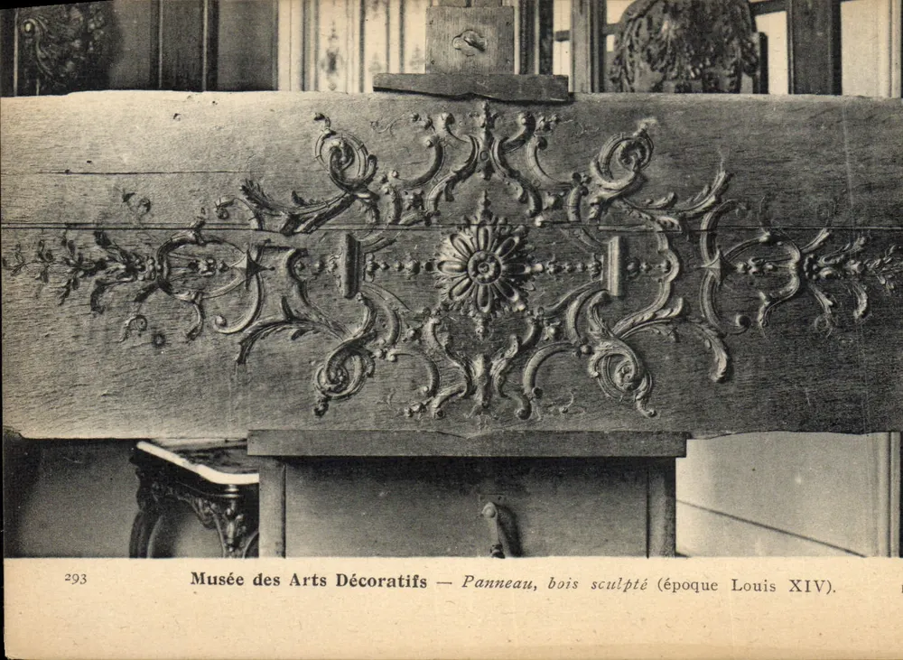 Museu dos Artes Decorativas — Painel, madeira esculpida (época Luís XIV) - Frente