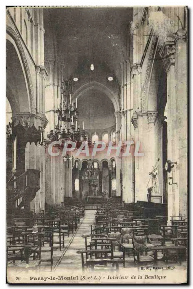Paray-le-Monial (S.-et-L.) — Interior da Basílica — B.P. PARIS 2K - Frente