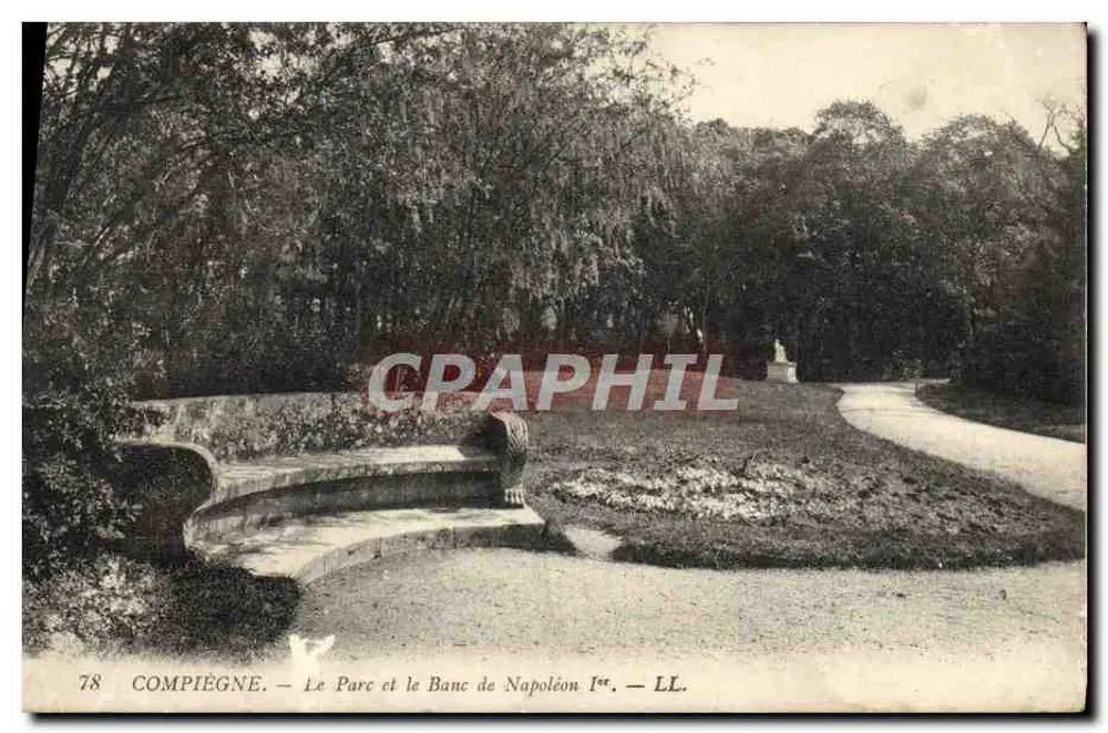 Compiègne — Le Parc et le Banc de Napoléon Ier — LL. - Frente