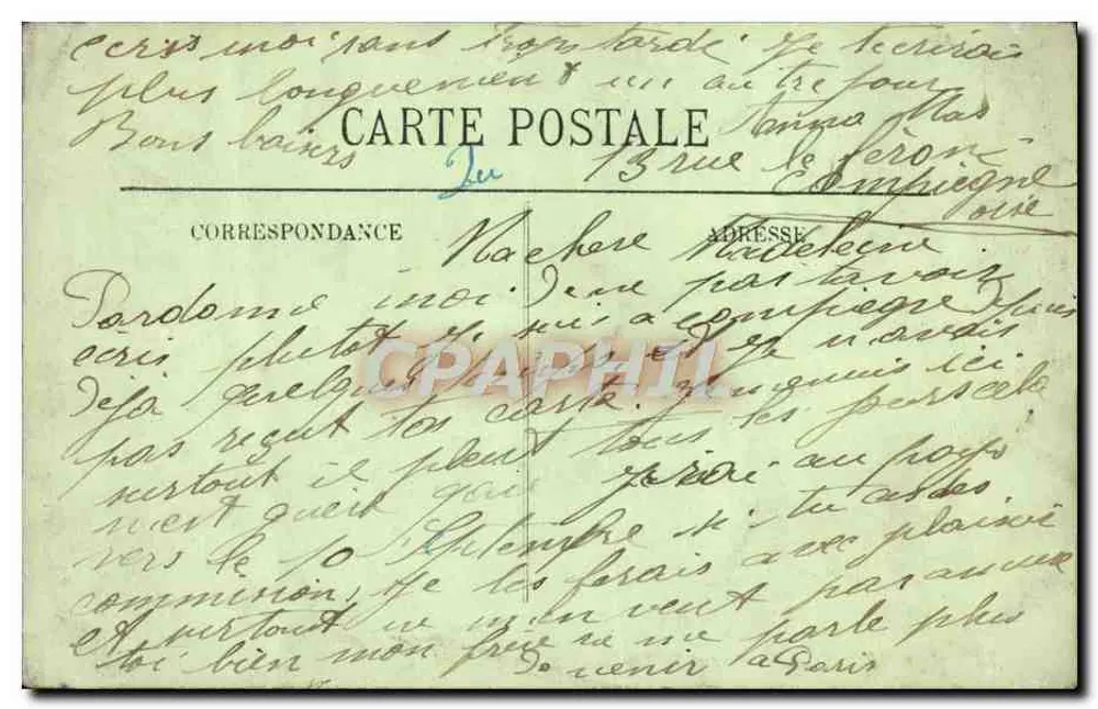 Compiègne — Le Parc et le Banc de Napoléon Ier — LL. - Verso