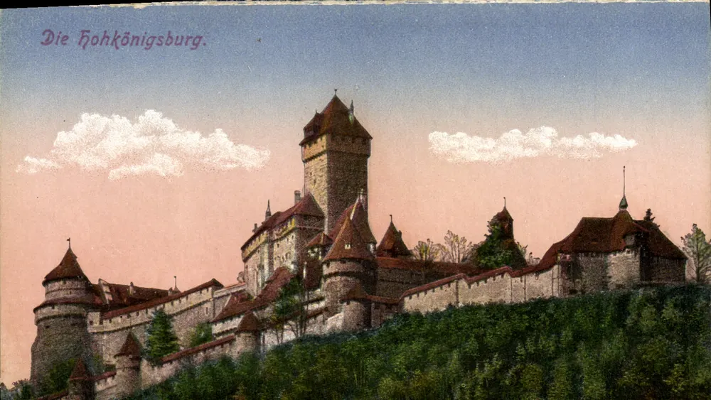 Die Hohkönigsburg — castelo forte na colina — editor K. H. Portejein, Paris - Frente
