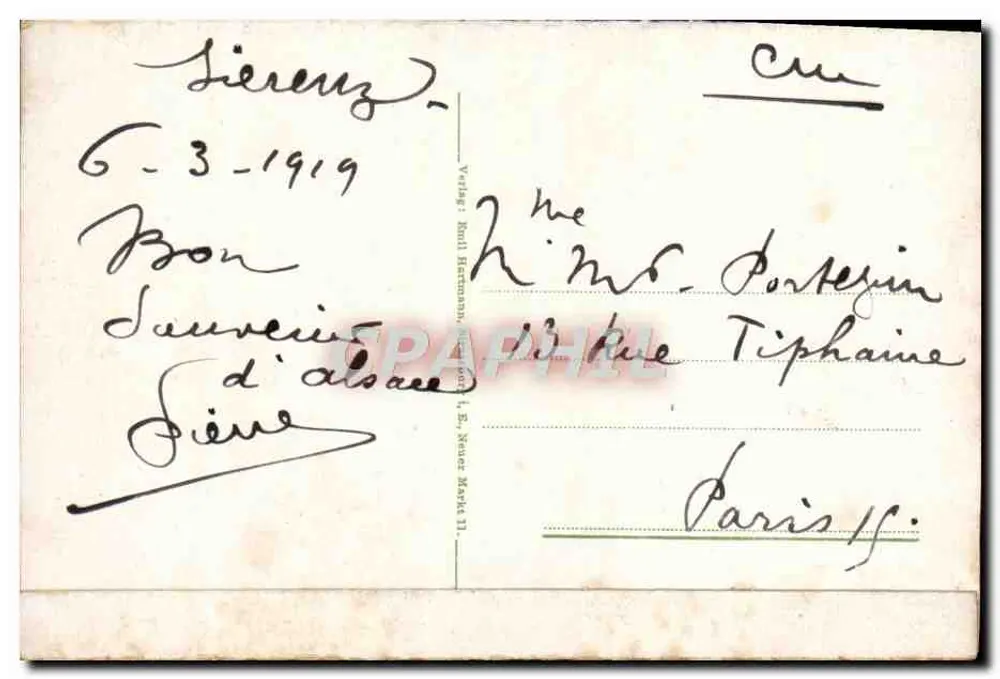Die Hohkönigsburg — castelo forte na colina — editor K. H. Portejein, Paris - Verso