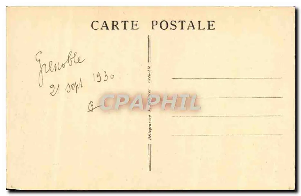 Grenoble - Der Pont Gontard, die Isère und der Moucherotte — Meliogravure A. Belfort, n°10.503 - Rückseite