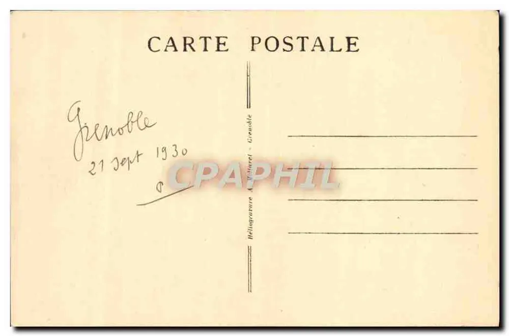 Grenoble - Der Fort Rabot, die Isère und die Alpen — Deliographraphie Grenoble n°10.567 - Rückseite